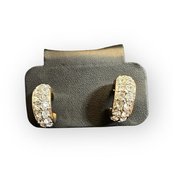 Joan Rivers Jewelry - Joan Rivers Vintage Pave Rhinestone Huggie Earrings